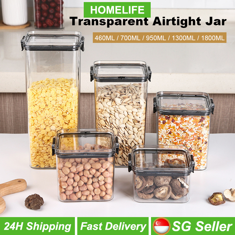 [Next Day Delivery] Airtight Food Container Storage Container Stackable Plastic Kitchen Bekas Makanan Kedap Udara 密封罐