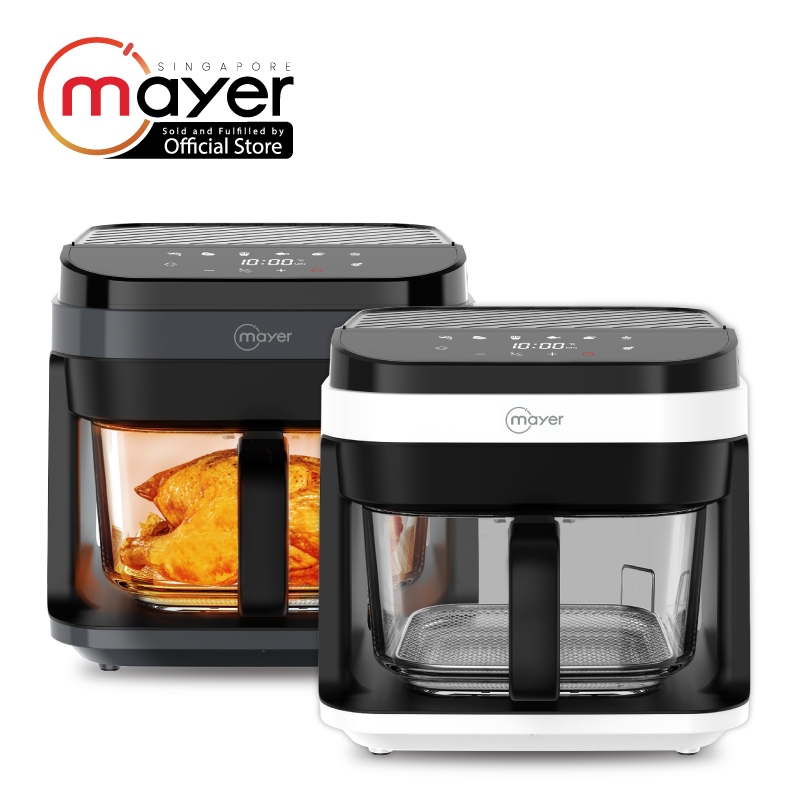 Mayer 5.5L Digital Glass Air Fryer MMGAF539D - White / Dark Grey