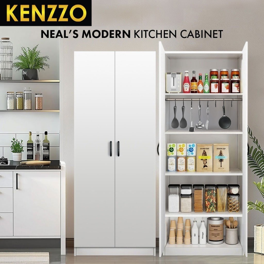 FREE INSTALLATION !! Kenzzo :Neals Modern kitchen cabinet /2 Door /4 Door/kitchen cabinet with shelves