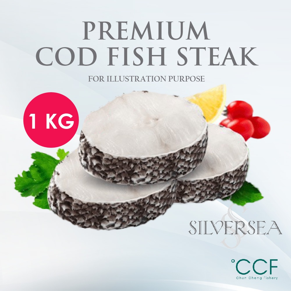 Silversea - Cod Fish Steak 1kg Frozen Seafood Premium Patagonian Toothfish Chilean Sea Bass Snow Cod