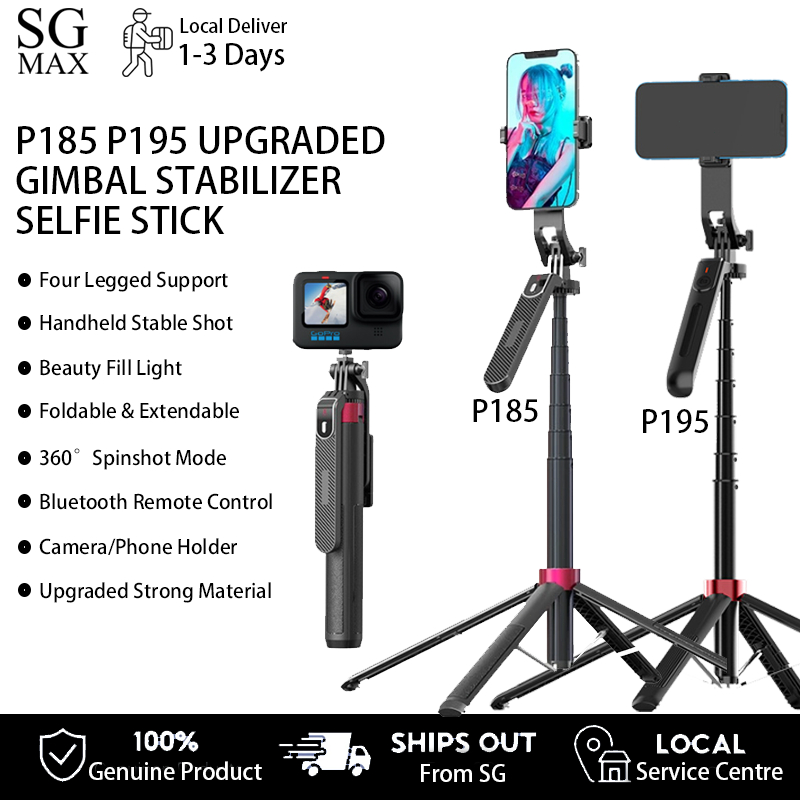 P185 P195 1.8m Selfie Stick Quadruped Stand For Phone With Remote Travel Gimbal Stabilizer Camera Stand Handheld