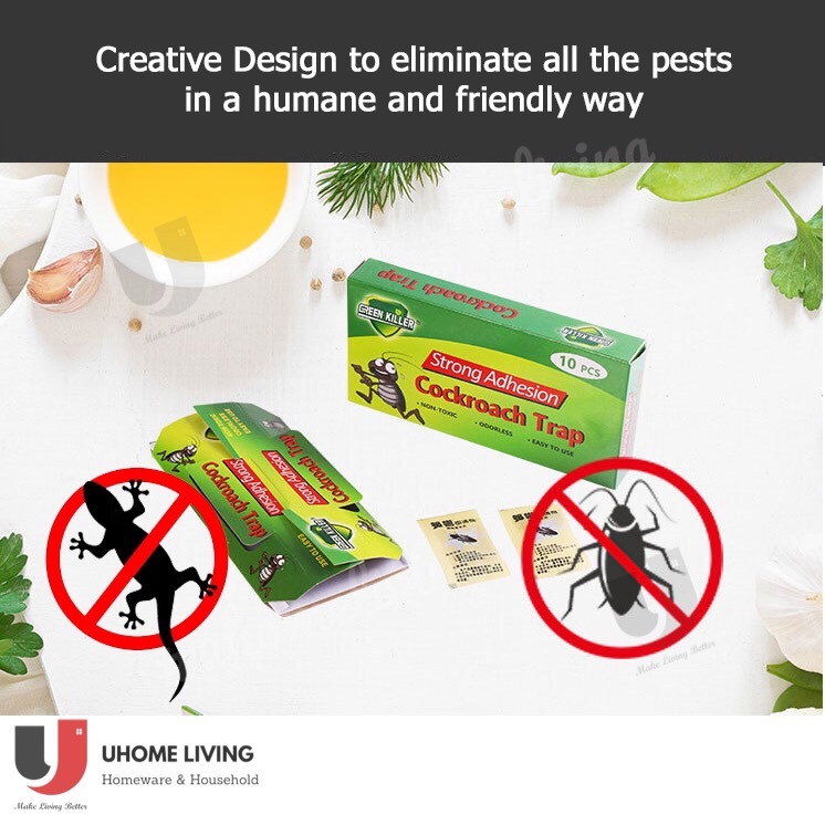 [SG Ready Stock] 10Pcs Cockroach Trap Lizard Spider Sticky Glue Traps Pest Control with Bait Non-Toxic
