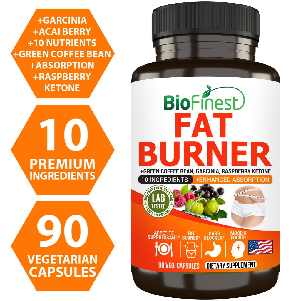 Biofinest Fat Burner Supplement - Morning Night Weight Loss Slimming Metabolism Appetite Carb Blocker Diet Garcinia