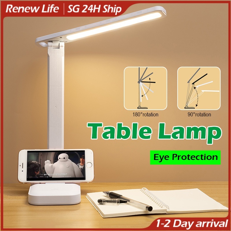 【SG stock】LED Dimmable Desk Lamps 3-level Touch Dimming Eye Protection LED Table Lamp Night Light USB Rechargeable台灯