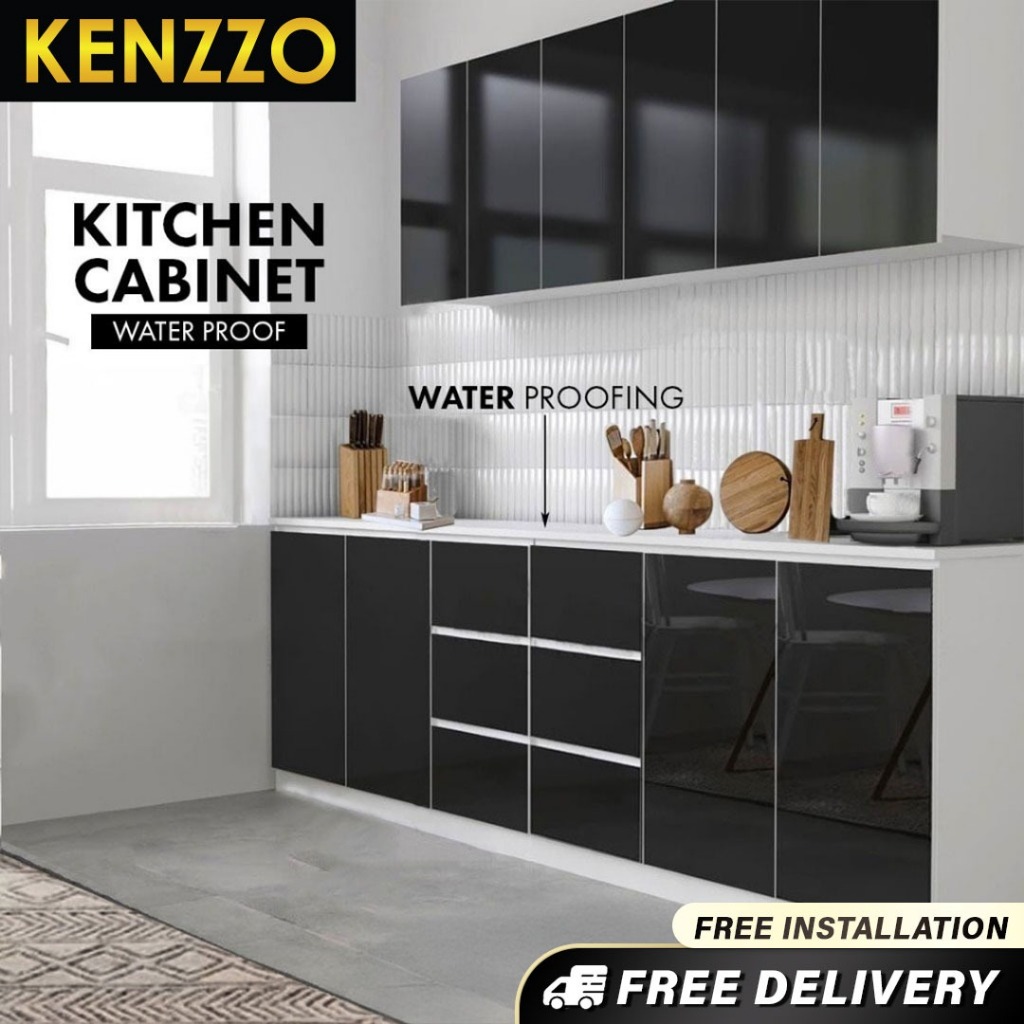 Free installation : High gloss kitchen cabinet storage /kitchen base cabinet /wall hanging cabinet-KENZZO