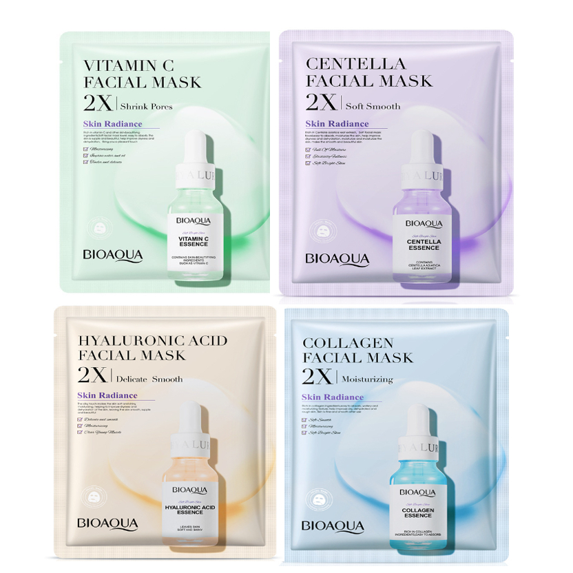 {SG Seller} Face Mask 积雪草 Facial Mask BIOAQUA Collagen Centella Vitamin C Hyaluronic Skin Radiance Mask 积雪草胶原蛋白面膜 XXX