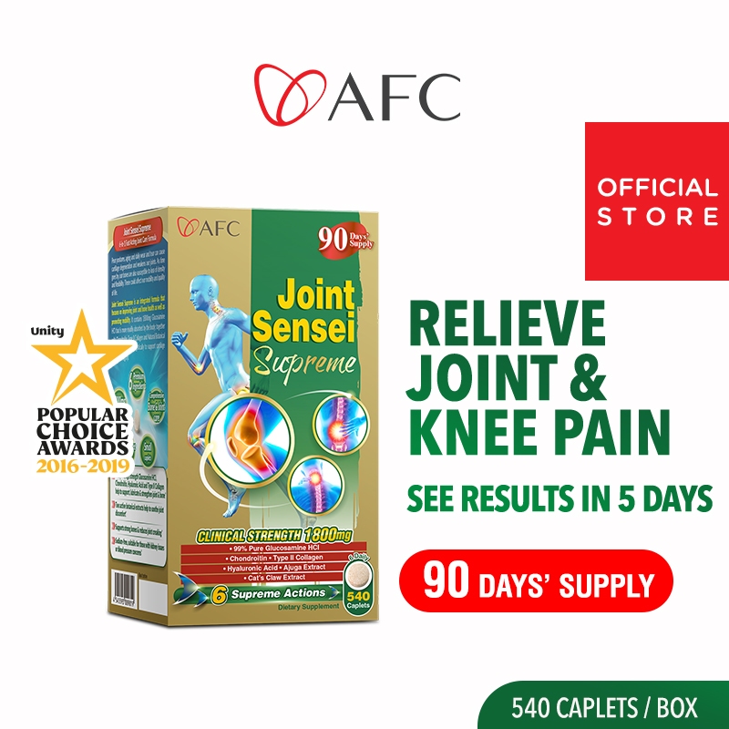 AFC Joint Sensei Supreme Glucosamine HCL + Chondroitin for Neck Shoulder Knee & Back Pain - For Joint Bone Muscle Health