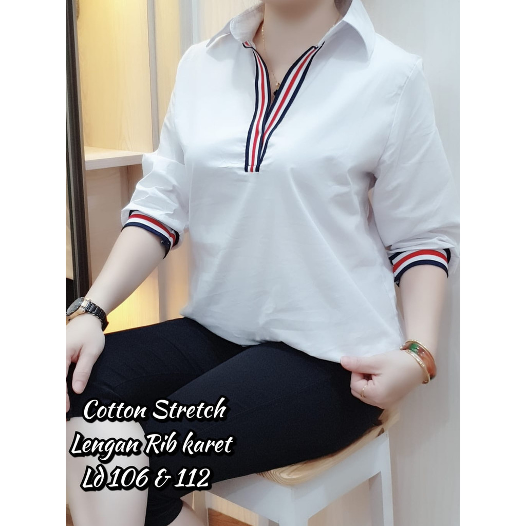 JESS Blouse Wanita Katun Stretch - Kemeja Wanita - Atasan Wanita - Baju Wanita