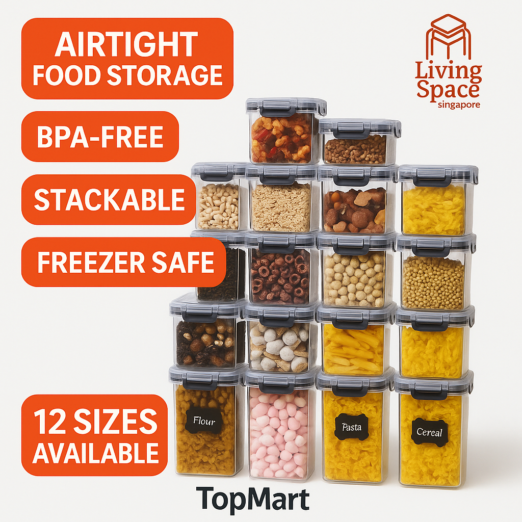 TopMart Customizable Airtight Food Storage Set - 12 Sizes to Suit Every Kitchen