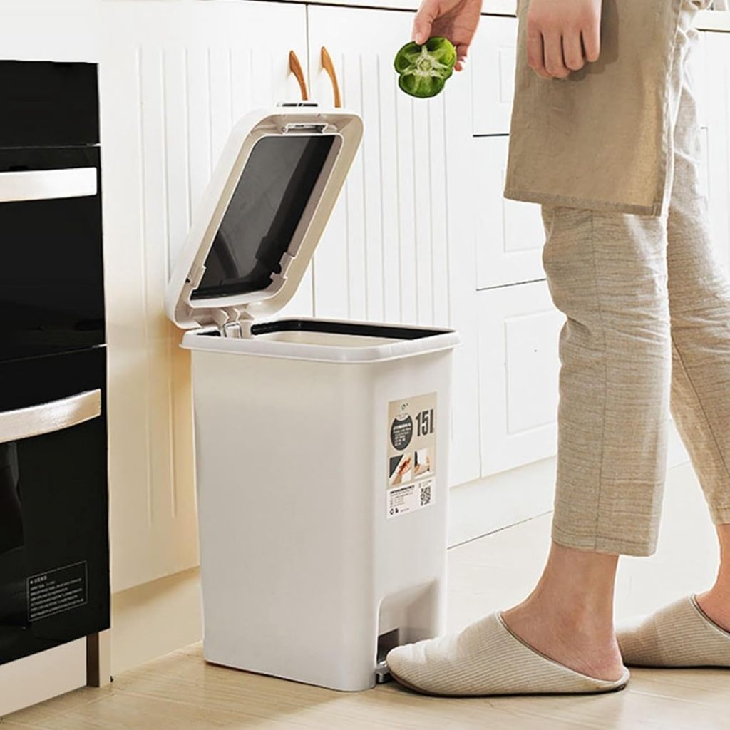 [SG Seller] Step Pedal Dustbin Trash Bin with Lid – 8L / 15L / 20L Rubbish Waste Bin for Kitchen Bathroom Household Use