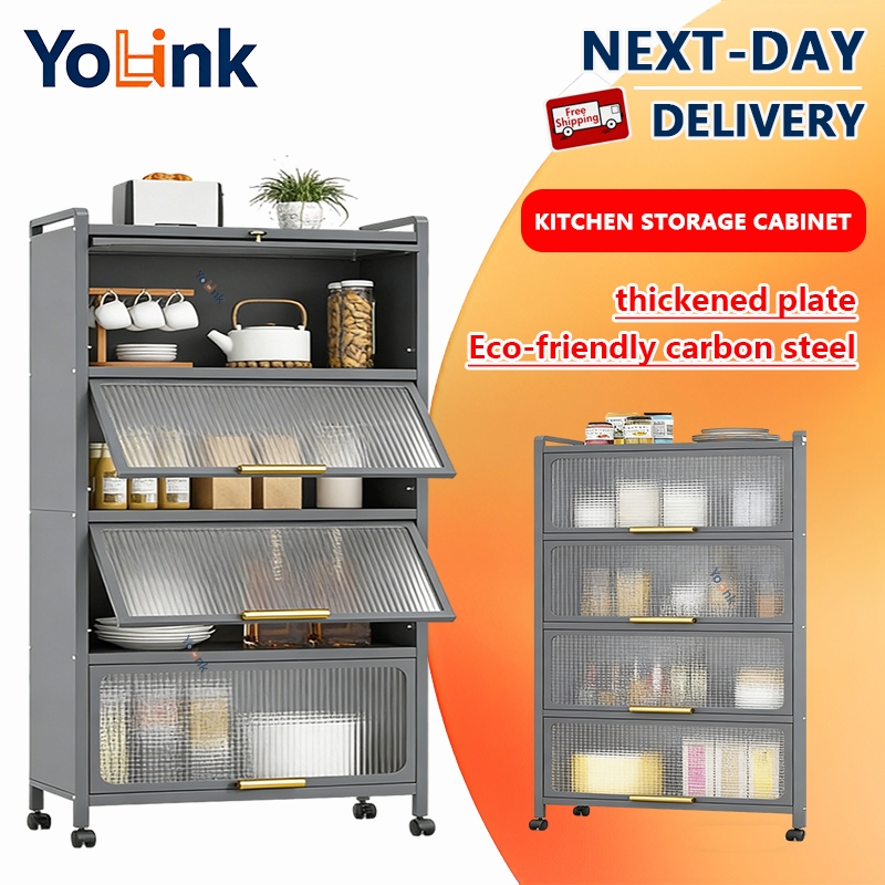 【Next-Day Delivery】Kitchen storage cabinet home locker with door Dust-proof locker cupboard cutlery storage cabinet