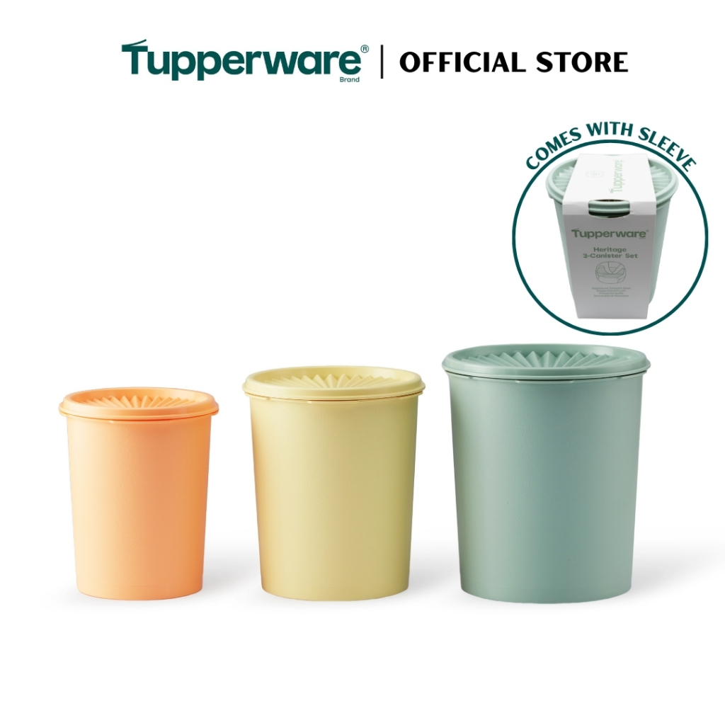 Tupperware Heritage 3pcs Canister Set (1x1.2L/1x1.8L/1x2.7L) TP0013