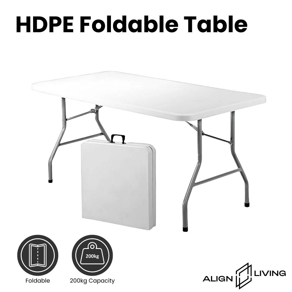 [SG STOCK] Align Living HDPE Foldable Outdoor Table - Ideal for Outdoor, BBQ, Camping & Dining