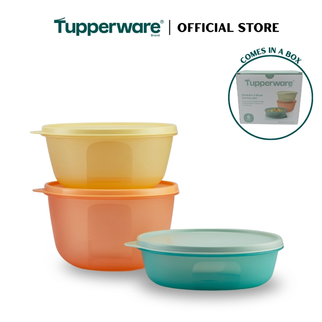 Tupperware Modular 3pcs Bowl Variety Set (1x950ml/1x1.4L/1x1.9L) TP0003