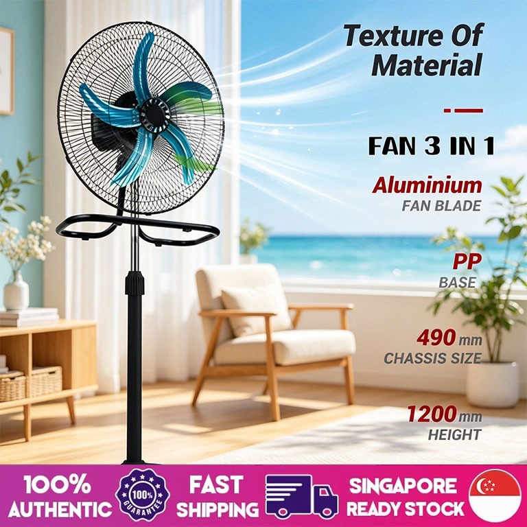 industrial Fan kipas industri 18 inch 5 Blades Low Noise Removable High Power Multipurpose 3in1 Floor Stand Fan