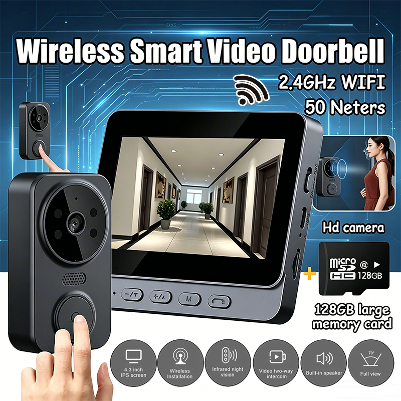 Wireless doorbell camera smart door Doorbell Smart Infrared Night Version Door Bell Home Security Doorbell