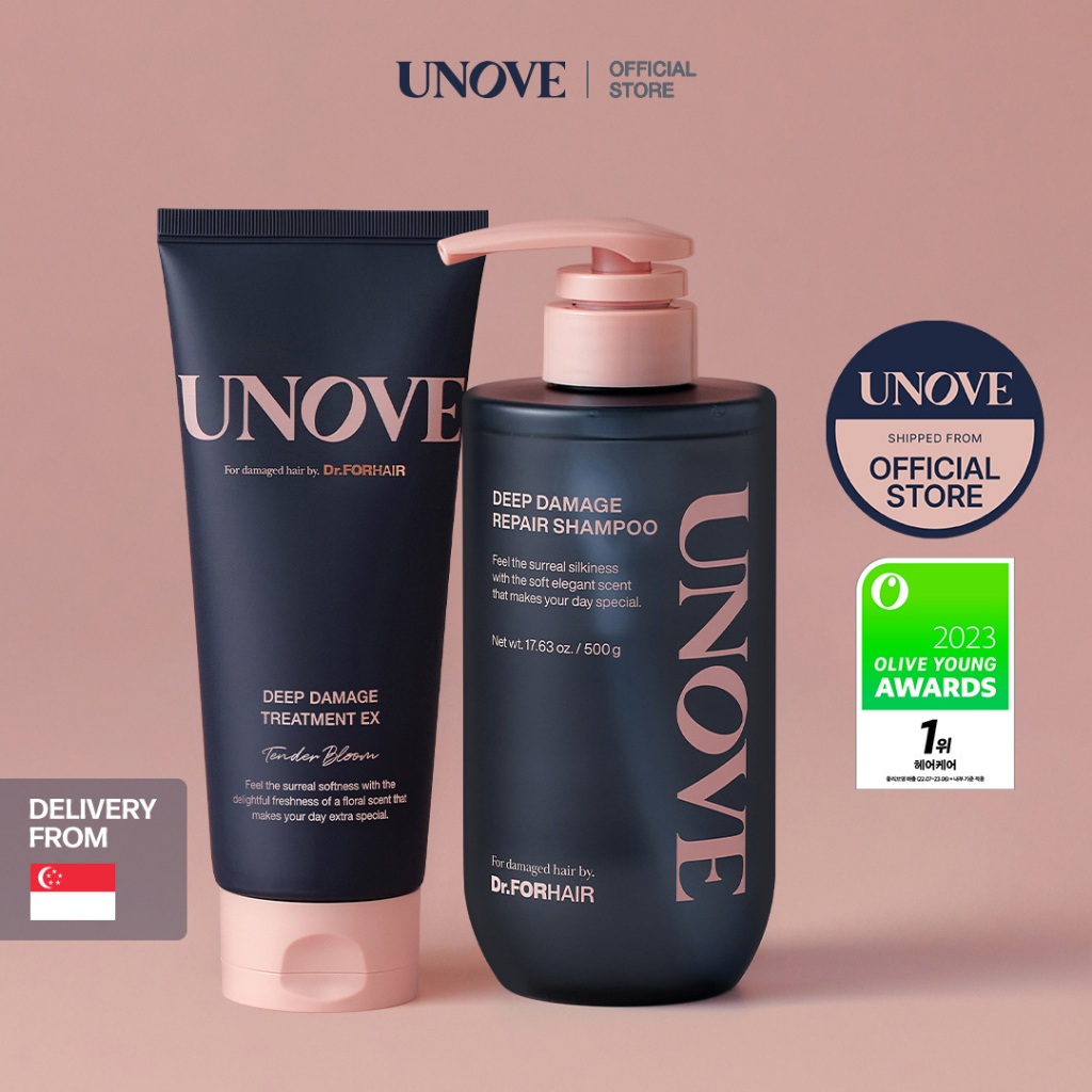 UNOVE Deep Damage Repair Shampoo 500g + Deep Damage Treatment EX 207ml Set