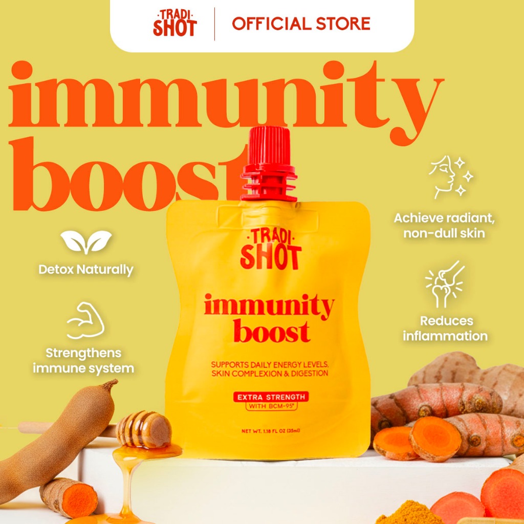 Tradishot Immunity Boost Drink | Turmeric Shot (Extra Strength) | Boost Immunity Energy & Well-being [7x35mL]