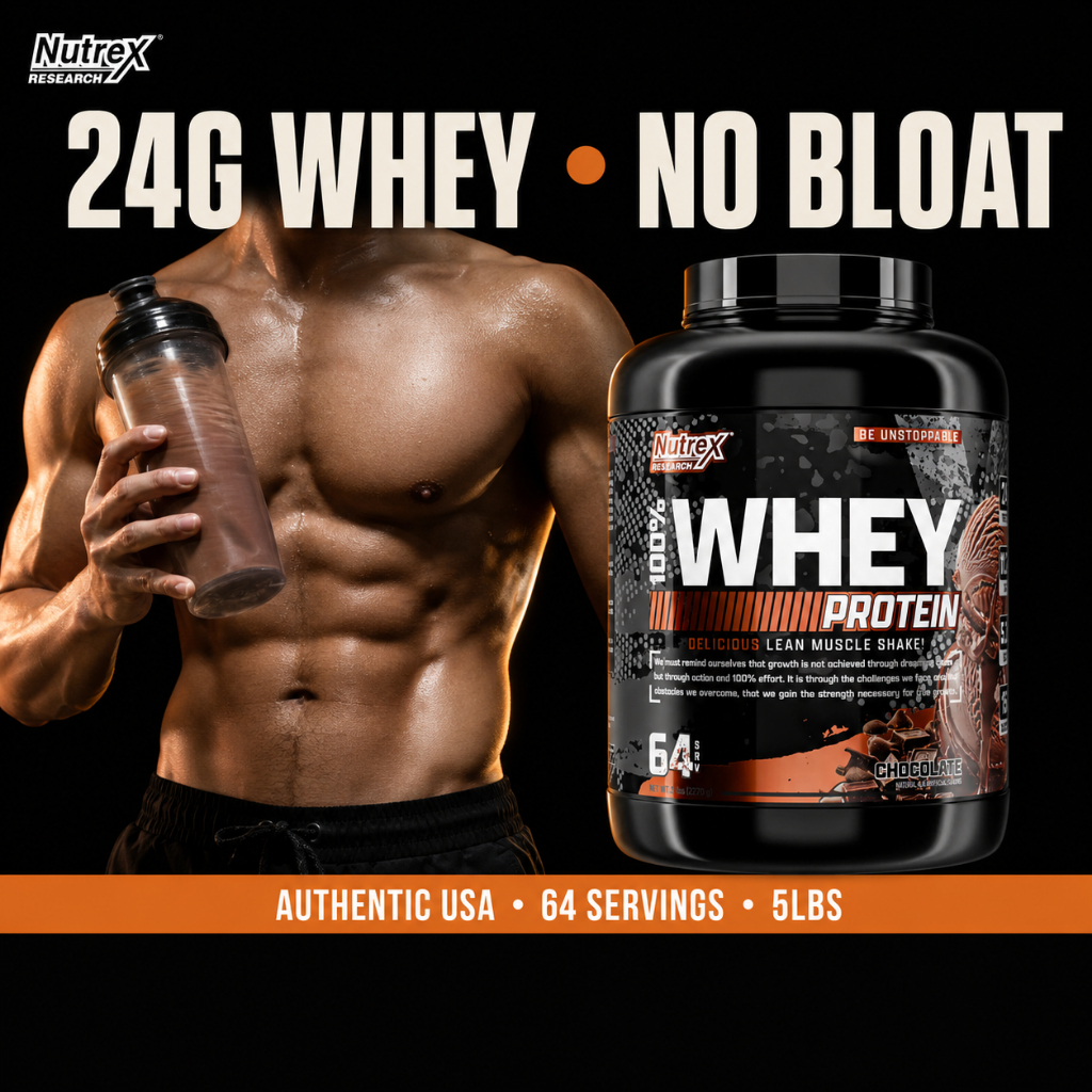 Nutrex Research 100% Whey Premium Whey Protein, Support Muscle Growth, Instantized For Rapid Absorption, 2-5lbs