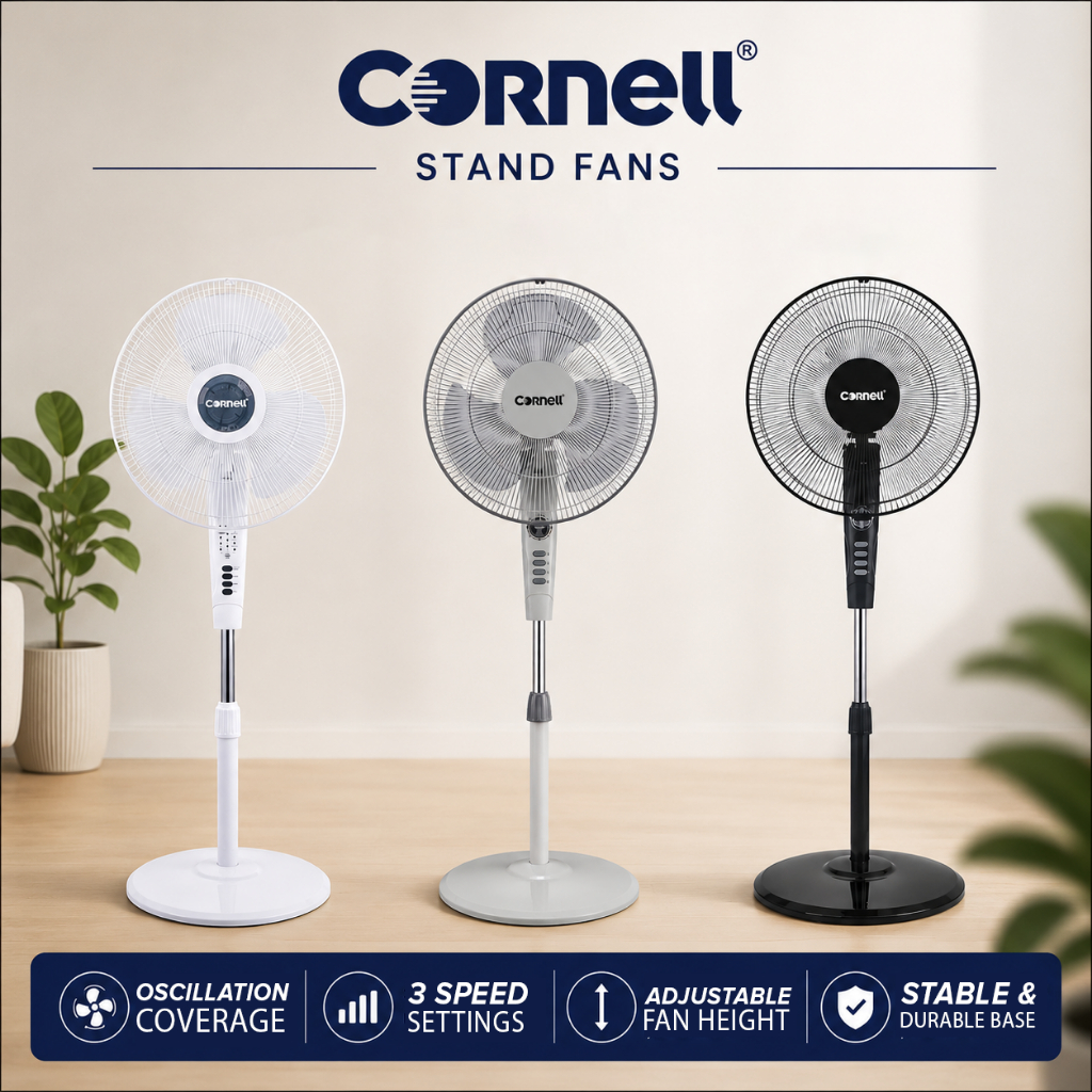 Cornell Stand Fan 16 inch New Improved Models