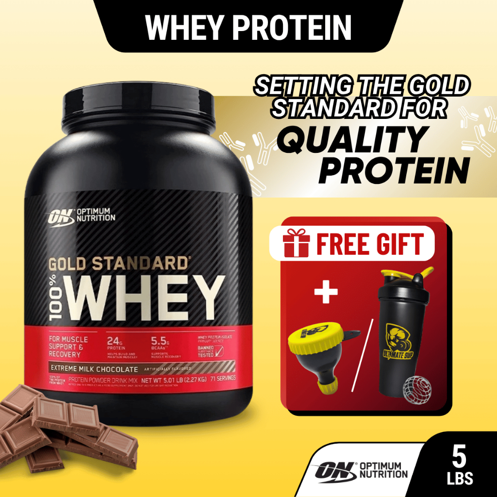 Optimum Nutrition, Gold Standard, 100% Whey Protein Powder, 2lbs (907g ) / 5 lbs (2.27 kg) / 10 lbs (4.54 kg)