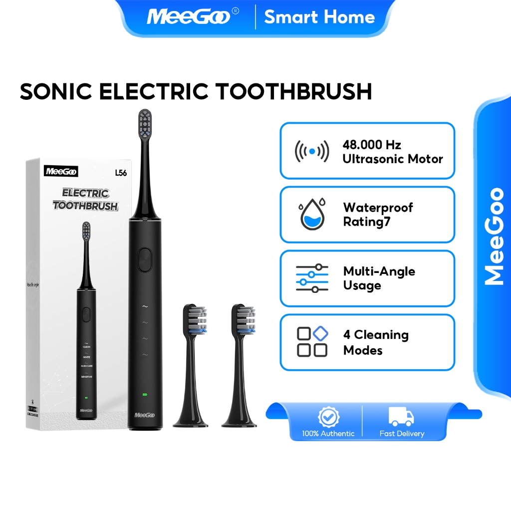MeeGoo Sonic Electric Toothbrush Deep Cleaning Technology Cordless Auto Tooth Brush IPX7 Waterproof