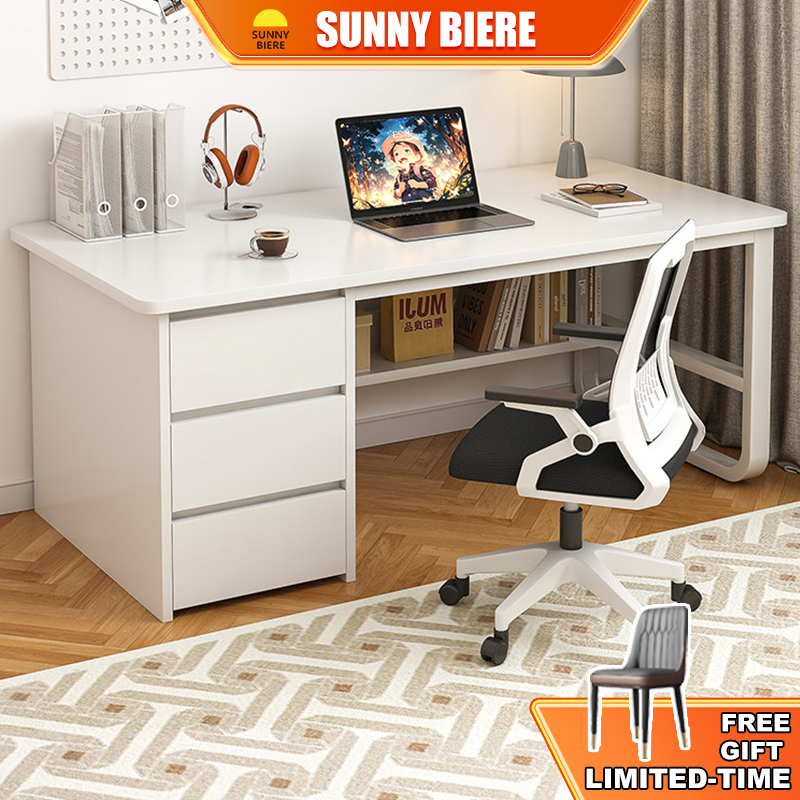 SNB 140cm Home Office Table Study Writing Table Computer Desk Room Desk Office Student Desk For Bedroom Living Room
