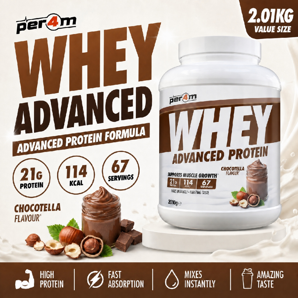 Per4m Advance Whey Protein | High Protein Shake with Amino Acids | Low Sugar Protein Supplements