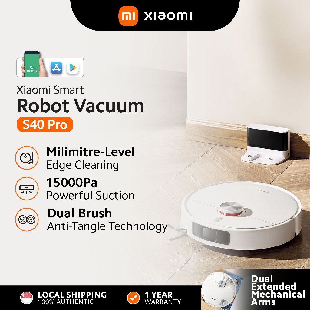 [NEW LAUNCH] Xiaomi Robot Vacuum S40 Pro | 15,000 Pa Hurricane Suction | 5-in-1 Vacuum & Mop | LDS Laser Navigation