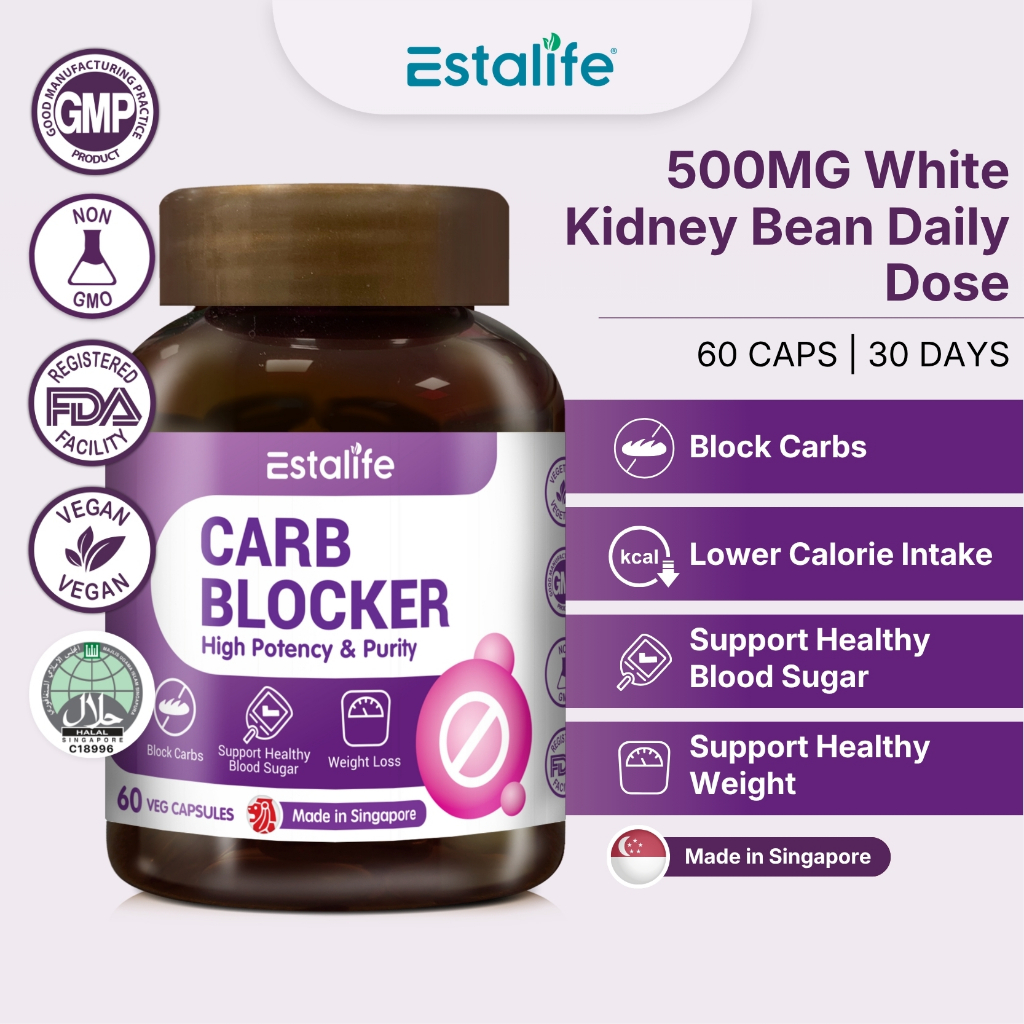 Estalife Carb Blocker Slimming Pill for Weight Loss | Diet | Vegan | 减肥瘦身 | 60 Caps