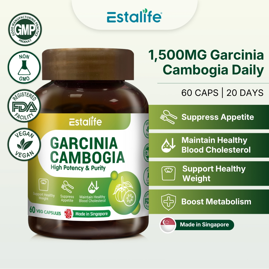 Estalife Garcinia Cambogia | Fat Burner | Slimming Pill | Weight Loss Supplement | 60 Veg Caps