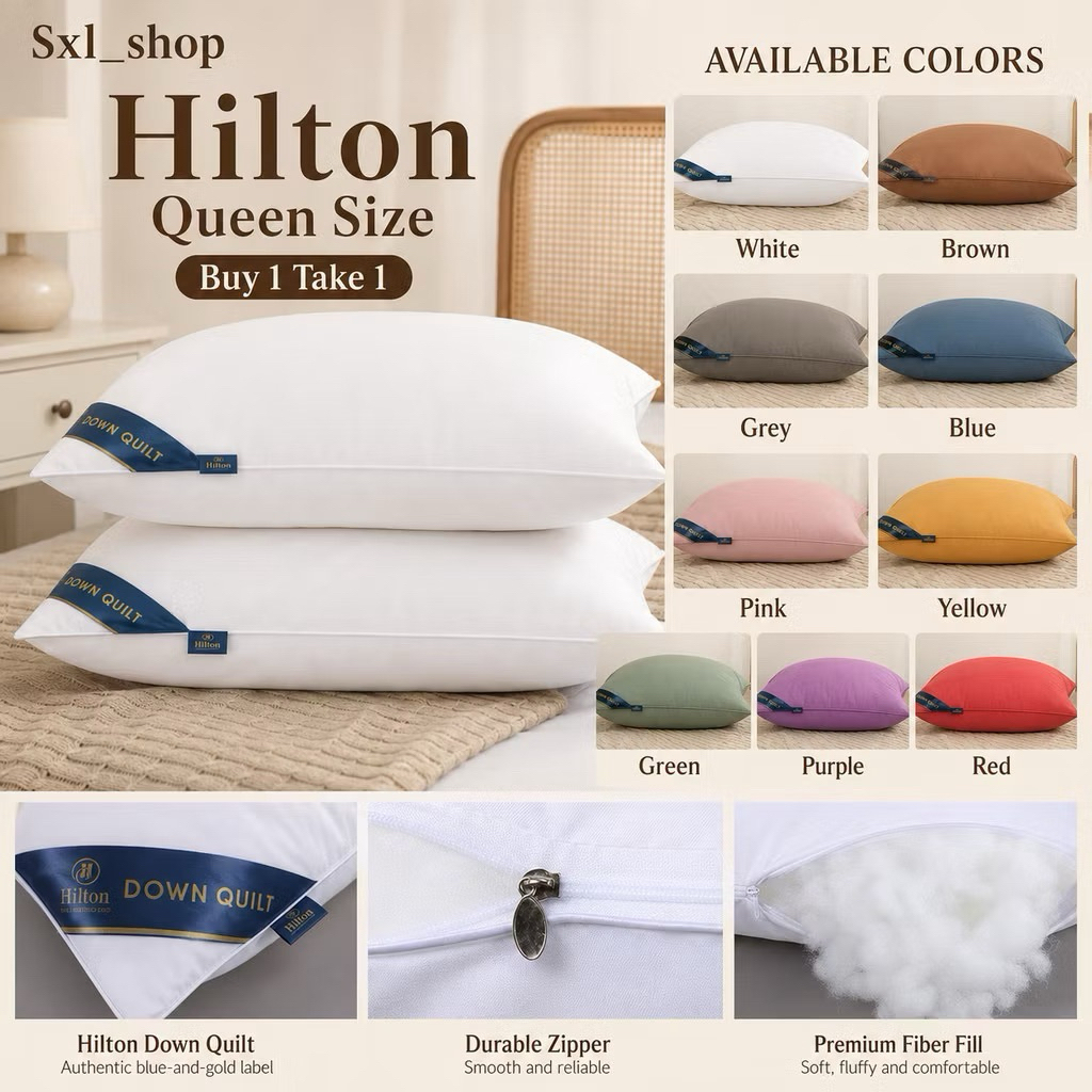 BUY 1 TAKE 1 Authentic Hilton Pillow High Quality Pillow Fiber Pillow