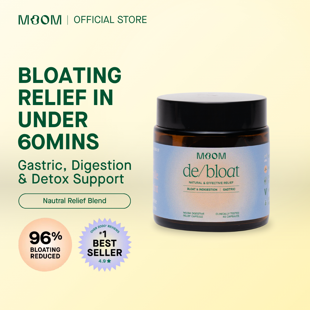 Moom Health™ de/bloat Supplement | Relieves Bloating & Digestive Discomfort with Gut Health & Detox Support (45 Caps)