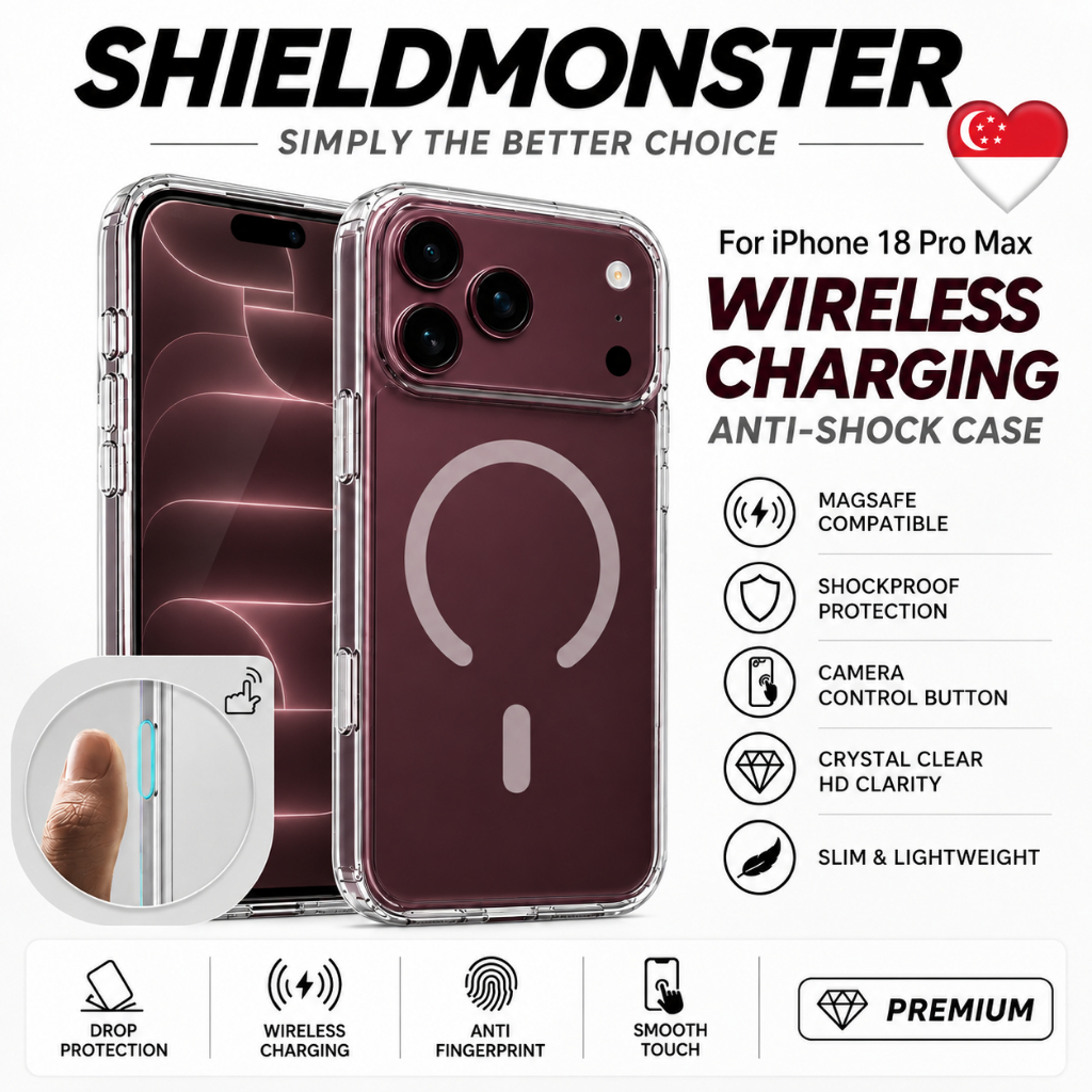 Shieldmonster Magnetic iPhone Case 18 Pro Max/17 Pro Max/16e/15/14/13/12 Camera Control Charging M.S TPU Phone Cover