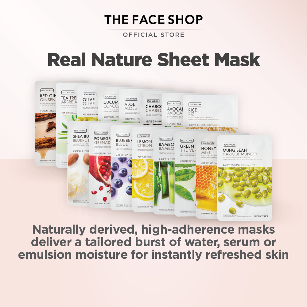 THEFACESHOP Real Nature Mask Sheet Skincare Masker Muka 面膜