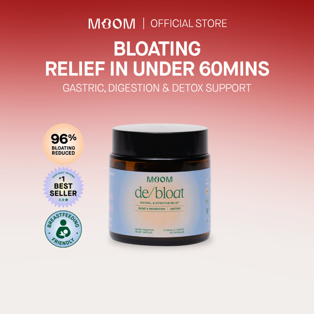 Moom Health™ de/bloat Supplement | Relieves Bloating & Digestive Discomfort with Gut Health & Detox Support (45 Caps)