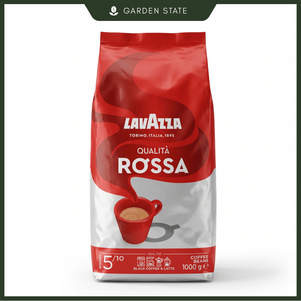 (1kg) Lavazza Qualita Rossa Whole Coffee Beans. Medium Roast, 5/10 Intensity