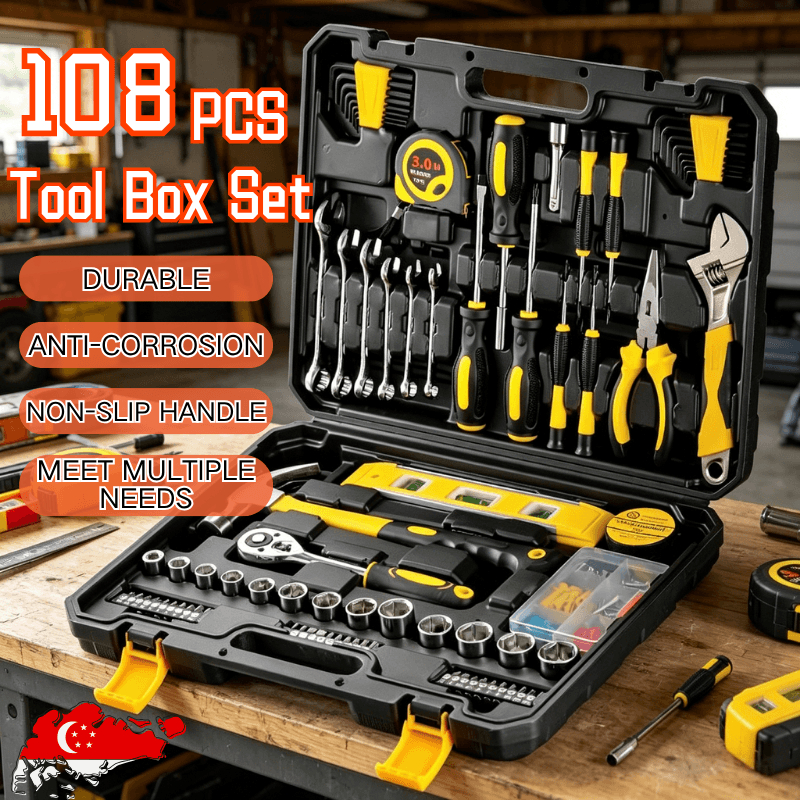 [SG]108 Pcs Tool Box Set Screwdriver Set Wrench Set Home Tool Kit For DIY Quick Repairs Set Tools Set Spanar Box Set