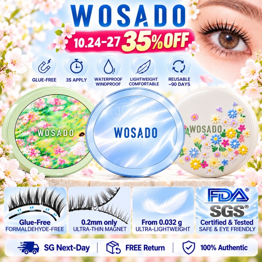 WOSADO SG🔥No.1-55 Magnetic Eyelashes ALL Designs Reusable Glue-Free Lashes Extension Frost Ice Pear Cuddly Bunny Lash