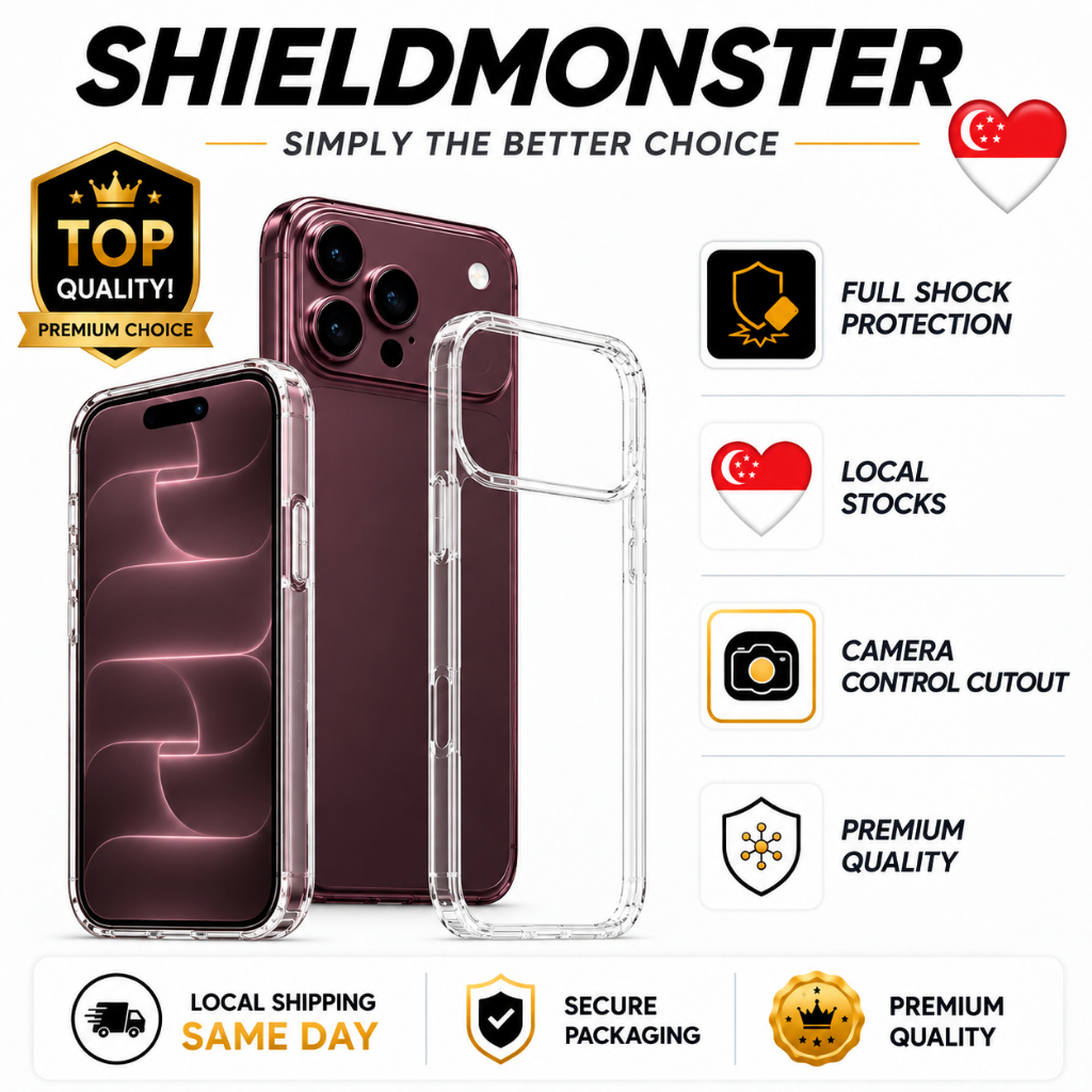 Shieldmonster Premium iPhone Case for 18 Pro Max/18 Pro/17 Pro Max/17e/16/15/14/11 Transparent Clear Hard Soft TPU Phone