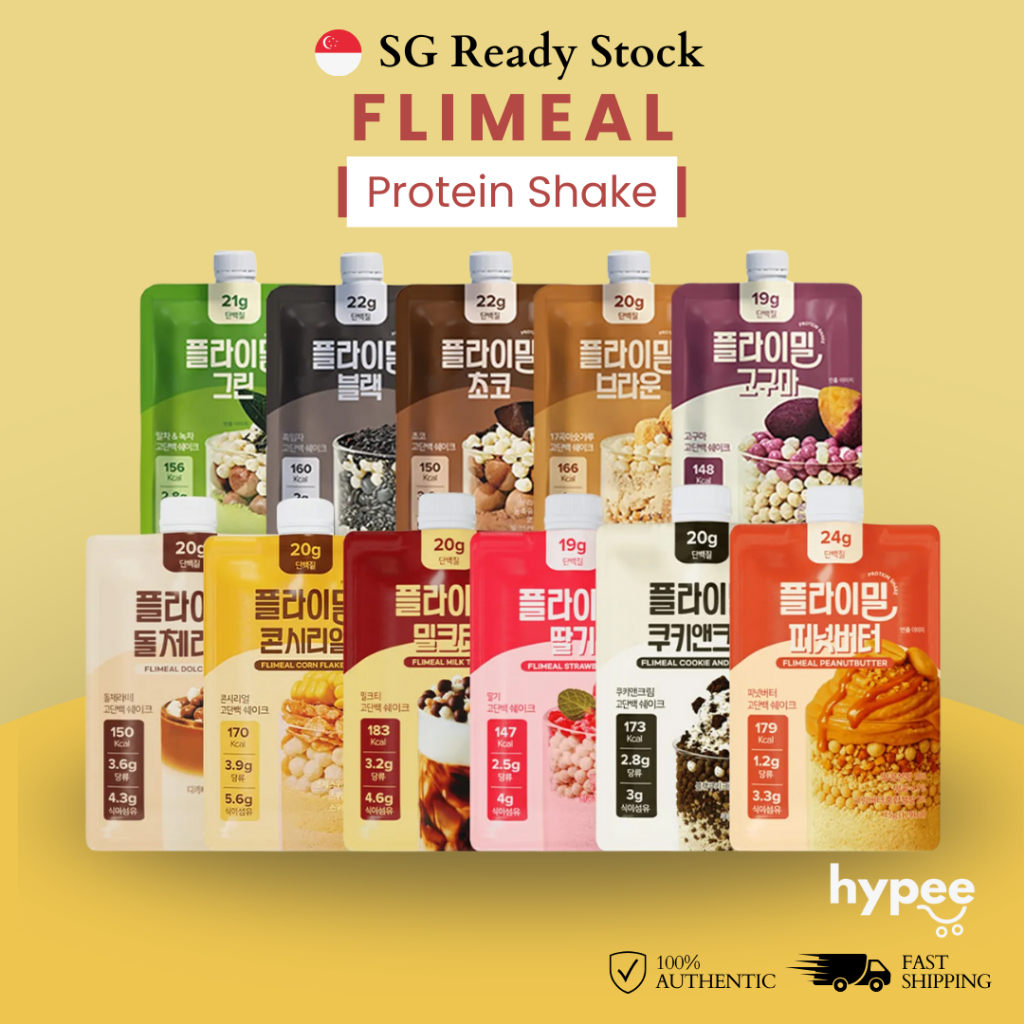 [SG Stock] FLIMEAL Protein Shake Pouch 45g - 11 Flavors (Choco, Cookies & Cream, Strawberry, Dolce Latte, Black Sesame)