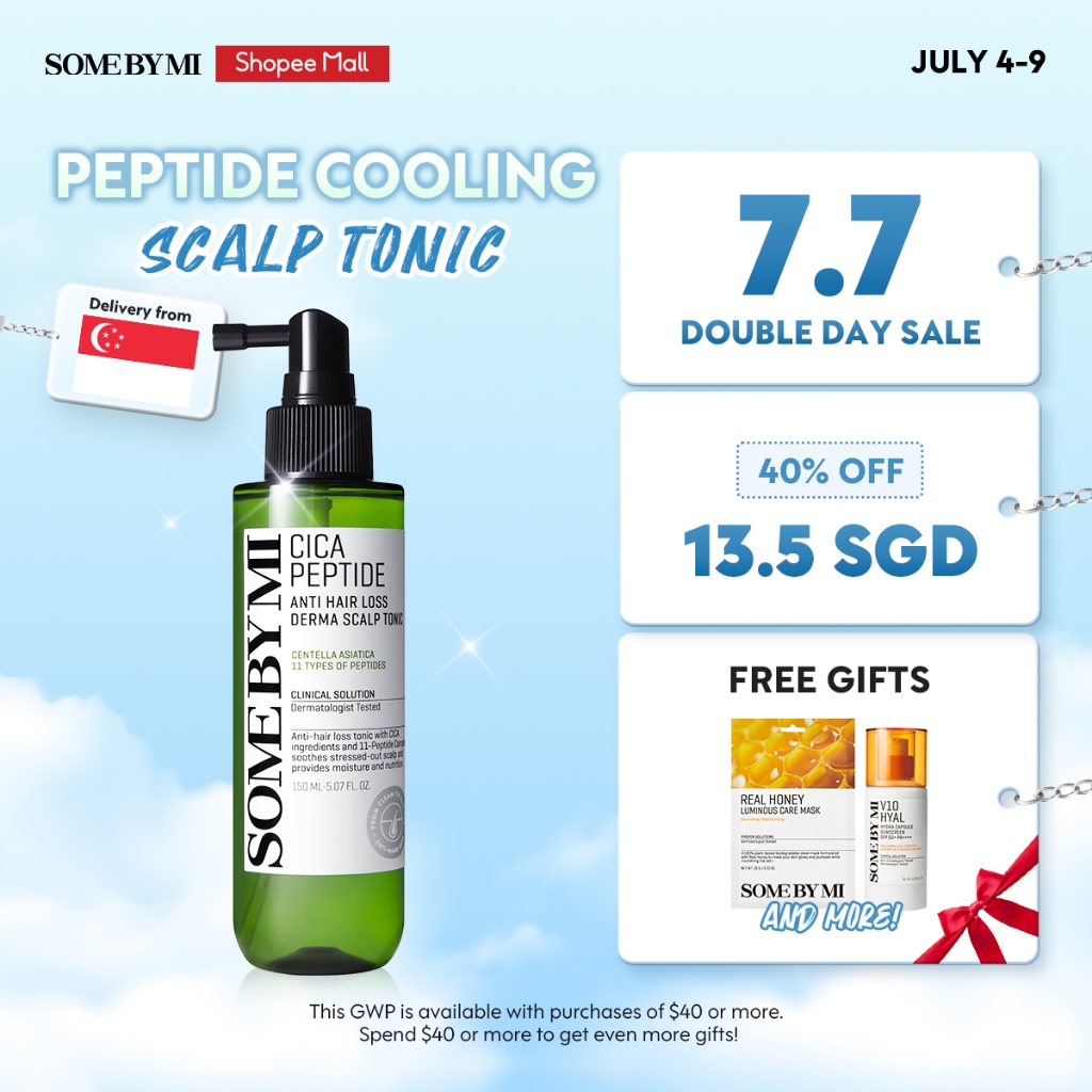 SOMEBYMI Cica Peptide Anti Hair Loss Derma / Cooling Scalp Tonic, 150ml  [ [Anti-hair loss, Damaged hair, 11 Types Peptides, Biotin]