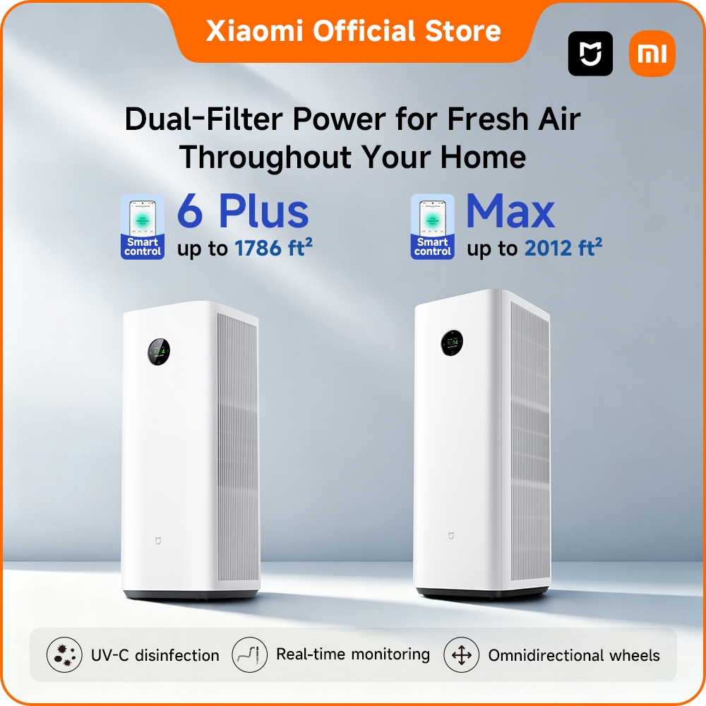 Xiaomi Mijia Smart Air Purifier 6 Plus/Max | Dual-Impeller, Dual-Filter Structure, Second-hand Smoke Removal