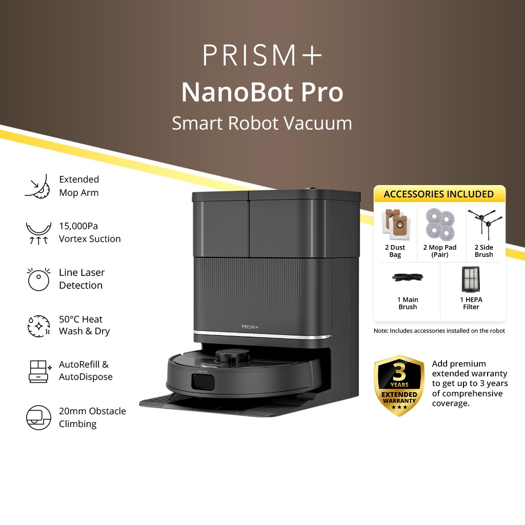 PRISM+ NanoBot Pro | Smart Robot Vacuum
