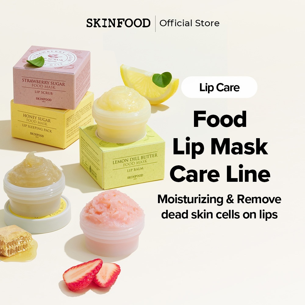 [SKINFOOD Official] Lip Food Mask / Strawberry Sugar Lip Scrub / Lemon Dill Butter Balm / Honey Suga