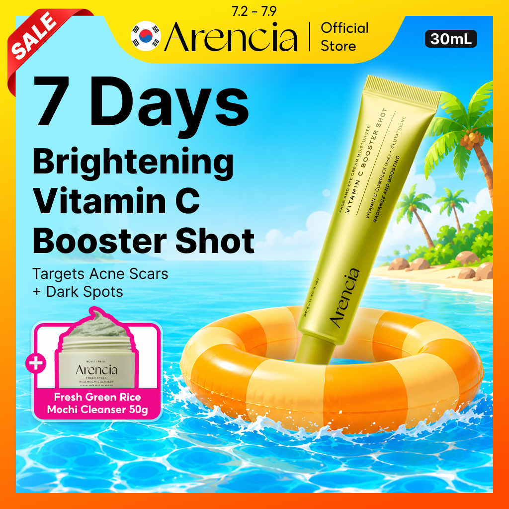 [Arencia] Vitamin C Booster Shot 30ml  for Firmer Skin, Pore Minimizer, Wrinkles & Fine Lines, Dark Spots Care