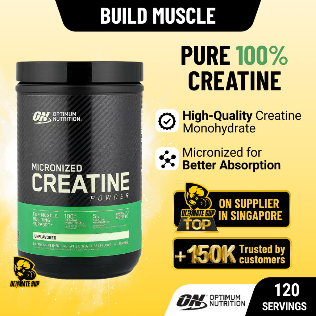 Optimum Nutrition, Micronized Creatine Powder, Build Muscle, Workout Support, Unflavored, 300g-1200g
