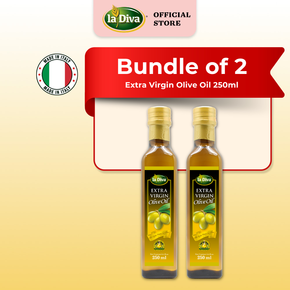 [Bundle of 2] LaDiva Extra Virgin Olive Oil 250ml - Product of Italy (Exp: 08/2027)
