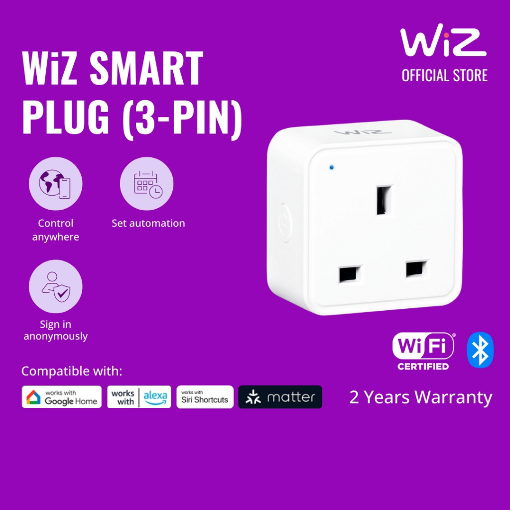 WiZ Smart Plug | Smart Socket | Wifi based + WiZ Smart Wifi Tunable White E27 Bulb | 60W