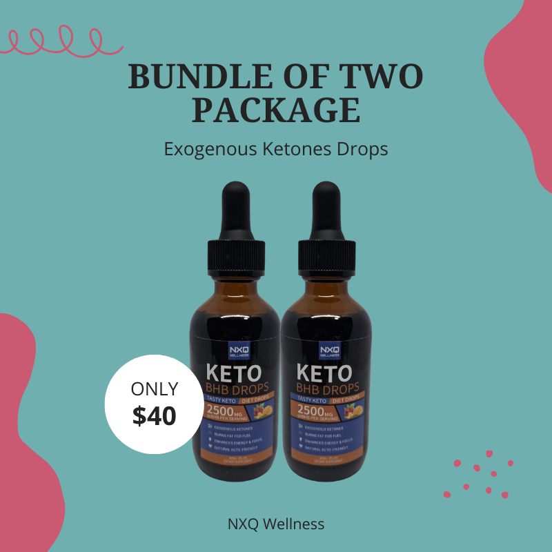 {Bundle of Two} [HALAL] NXQ Exogenous Ketone Drops 2500mg | Liquid Keto Supplement